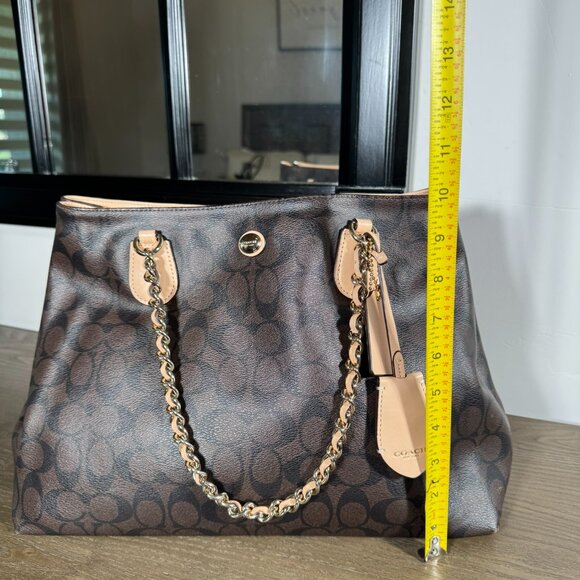 Coach Peyton Signature Chain Tote — Brown/Tan Monogram - Picture 5 of 15